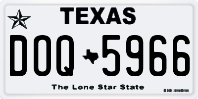 TX license plate DOQ5966