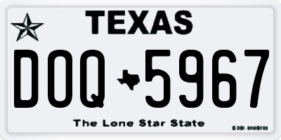 TX license plate DOQ5967
