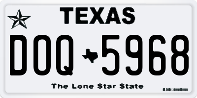 TX license plate DOQ5968