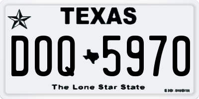 TX license plate DOQ5970