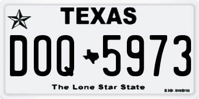 TX license plate DOQ5973