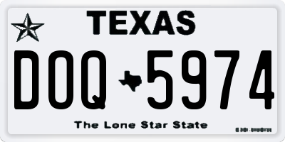 TX license plate DOQ5974