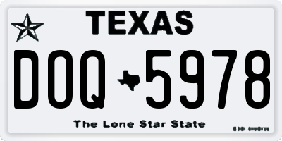 TX license plate DOQ5978