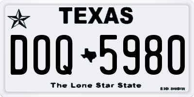 TX license plate DOQ5980