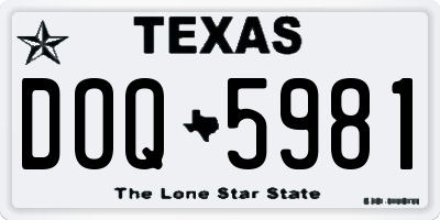 TX license plate DOQ5981