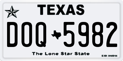 TX license plate DOQ5982