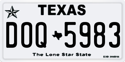 TX license plate DOQ5983