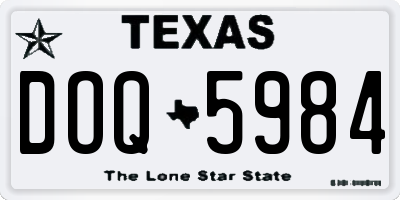 TX license plate DOQ5984