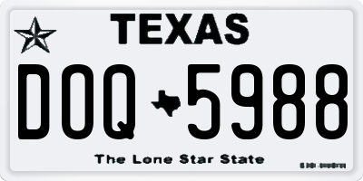 TX license plate DOQ5988