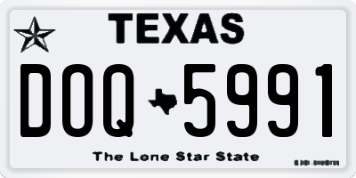 TX license plate DOQ5991