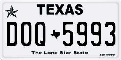 TX license plate DOQ5993