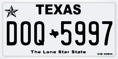 TX license plate DOQ5997