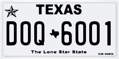 TX license plate DOQ6001