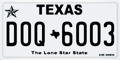 TX license plate DOQ6003
