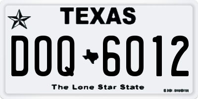 TX license plate DOQ6012