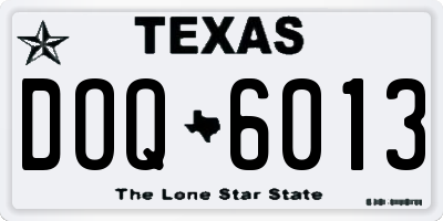 TX license plate DOQ6013