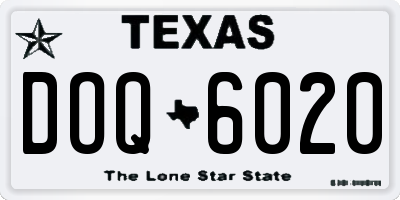 TX license plate DOQ6020