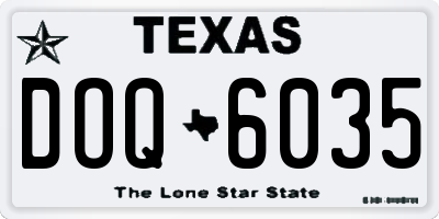 TX license plate DOQ6035