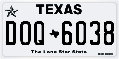 TX license plate DOQ6038