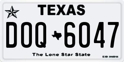 TX license plate DOQ6047