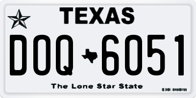 TX license plate DOQ6051