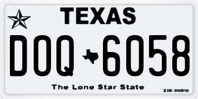 TX license plate DOQ6058