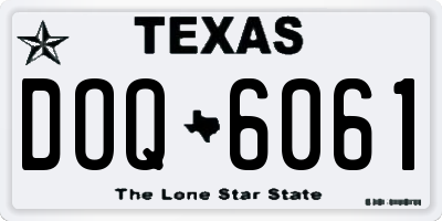 TX license plate DOQ6061