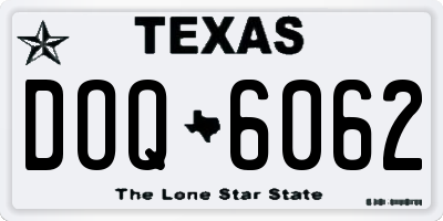 TX license plate DOQ6062