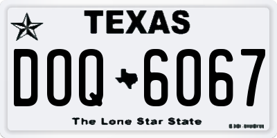TX license plate DOQ6067