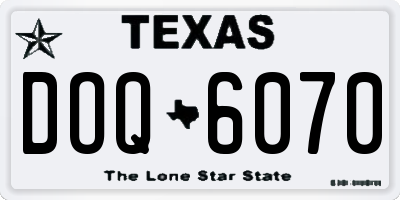 TX license plate DOQ6070