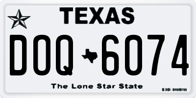 TX license plate DOQ6074