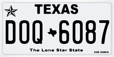 TX license plate DOQ6087
