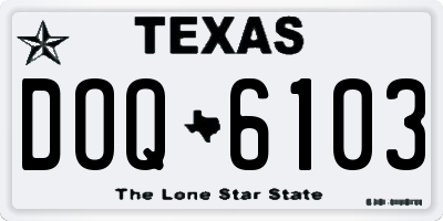 TX license plate DOQ6103