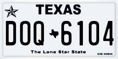 TX license plate DOQ6104