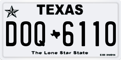 TX license plate DOQ6110