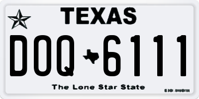 TX license plate DOQ6111