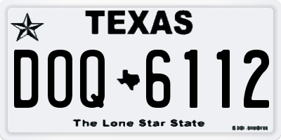 TX license plate DOQ6112