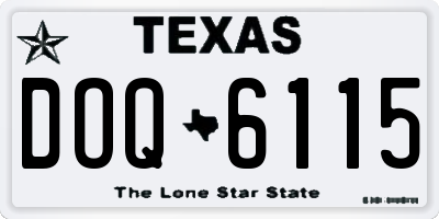 TX license plate DOQ6115