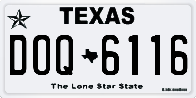 TX license plate DOQ6116