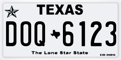 TX license plate DOQ6123