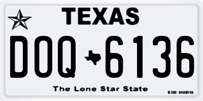 TX license plate DOQ6136