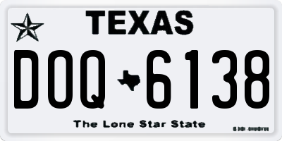 TX license plate DOQ6138