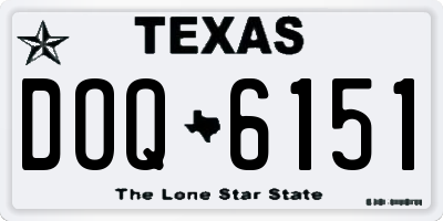 TX license plate DOQ6151