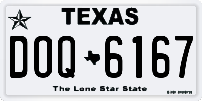 TX license plate DOQ6167
