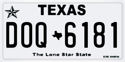 TX license plate DOQ6181