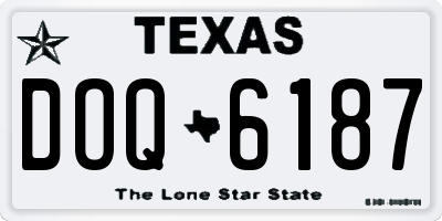 TX license plate DOQ6187