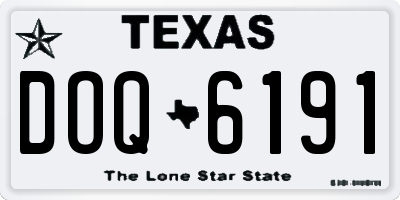 TX license plate DOQ6191