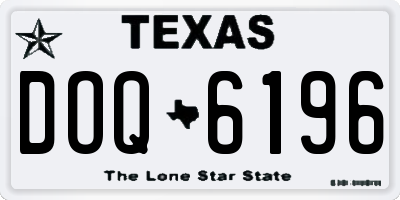 TX license plate DOQ6196