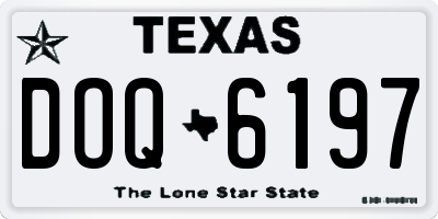 TX license plate DOQ6197