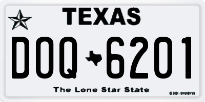 TX license plate DOQ6201